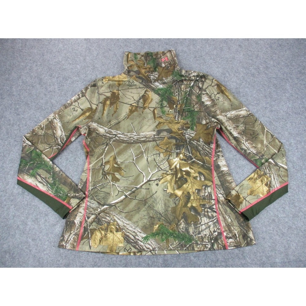 Under Armour Sweatshirt Womens 2XL XXL Brown RealTree Camo Scent Control Fitted